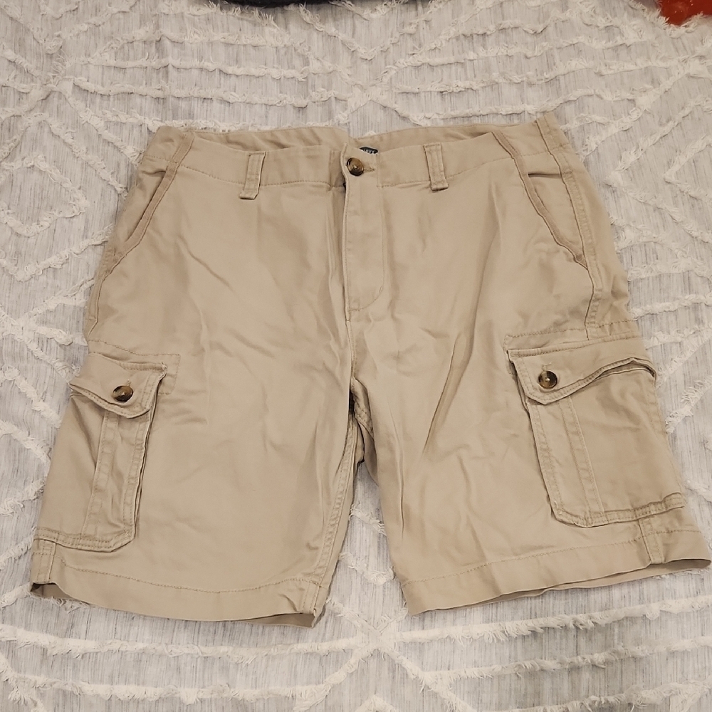 Old Navy Tan Cargo Shorts Casual Cotton Blend Size 36!